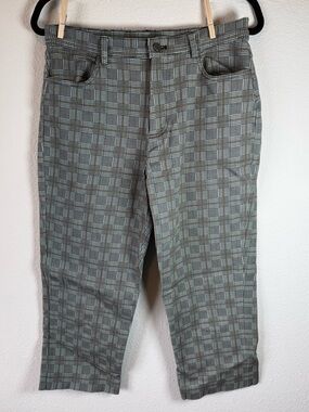 The Kit Alexa Jean Size 12 Tan Glen Plaid High Rise Straight Crop Raw Hem